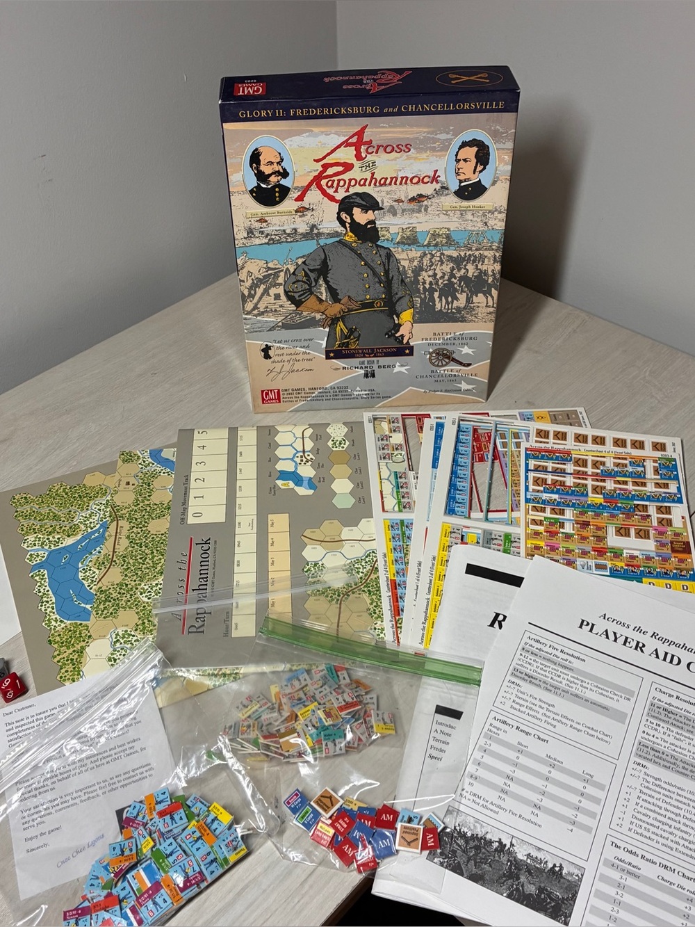 GMT Games Across The Rappahannock Glory II Civil War Board Game Complete 2002